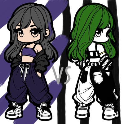 girl in crop top and baggy pants