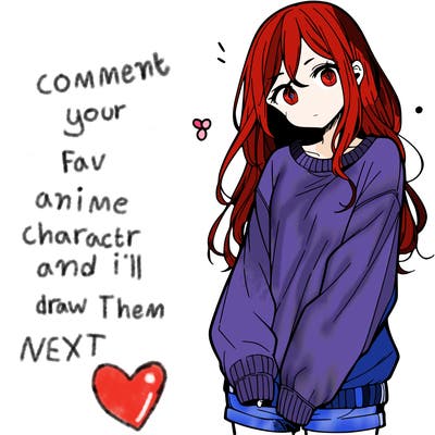 manga teen girl  in a sweater and baggy pants