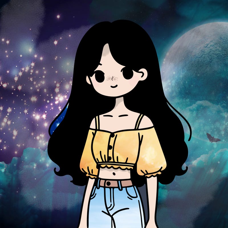 a girl with a pink top and white jeans and long brown hair