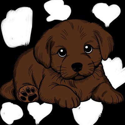 a cute realistic puppy
