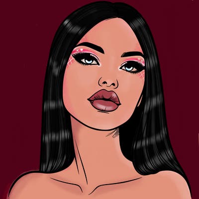 realistic woman with full lips