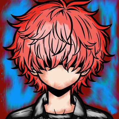 manga boy fluffy hair covering his eyes