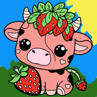 cute strawberry cow