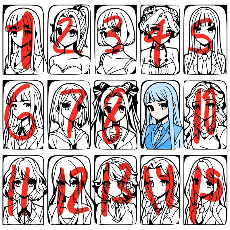 girls that look diffrent anime