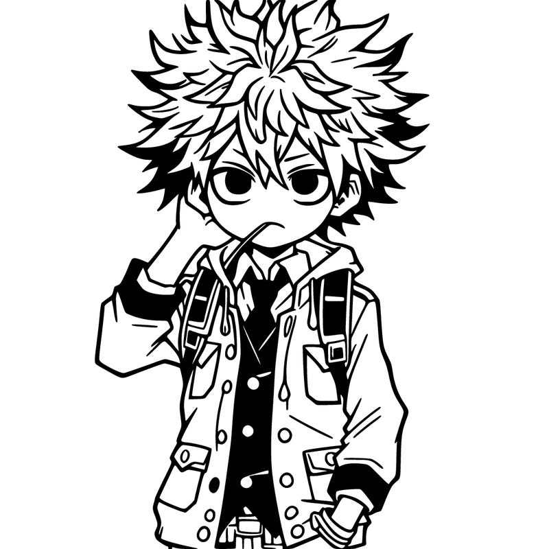 anime boy with crazy hair and 4 11 with drip