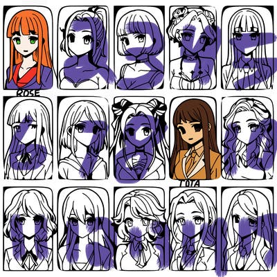 girls that look diffrent anime