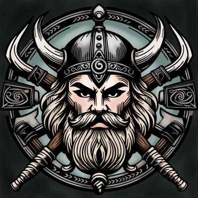 realistic valhalla god  symbol around