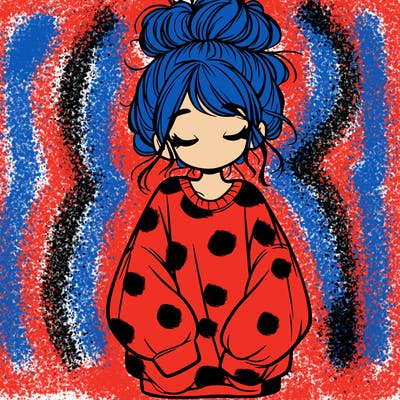 girl with baggy sweatshirt and messy bun