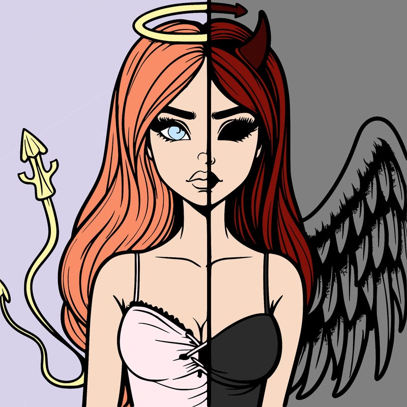 devil vs angel realistic girl