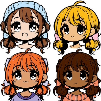 manga character girl kid