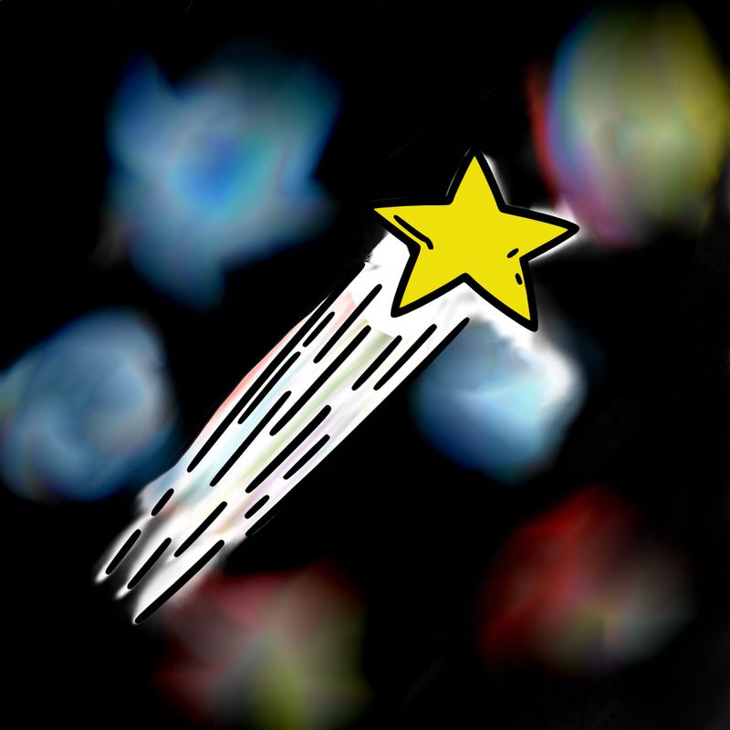 a shooting star in the sky