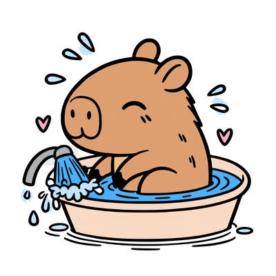 capybara taking a bath