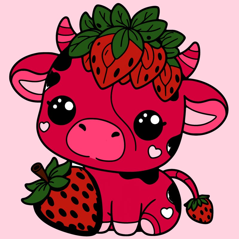 cute strawberry cow