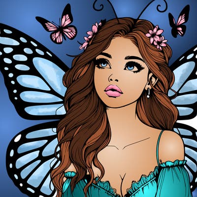 butterfly fairy realistic girl
