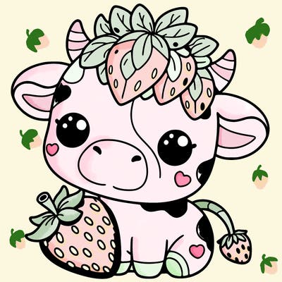 cute strawberry cow