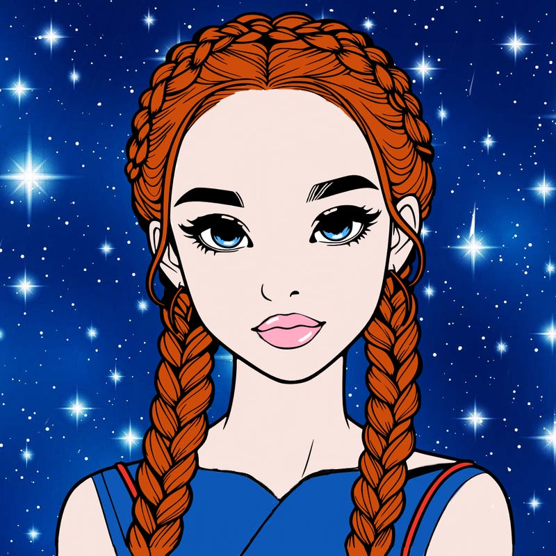 realistic girl with braids