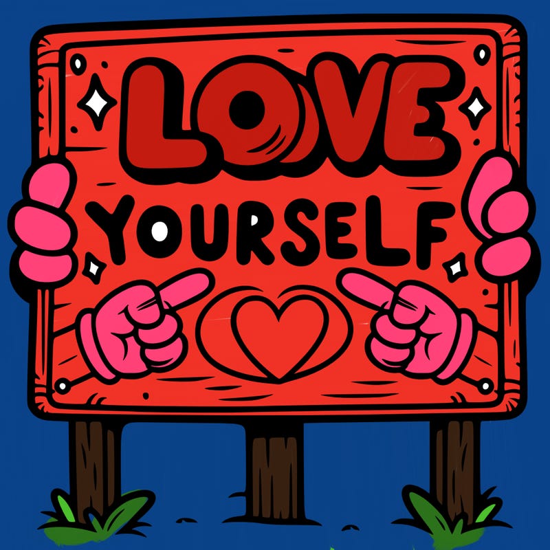 a sign where it is written: love yourself