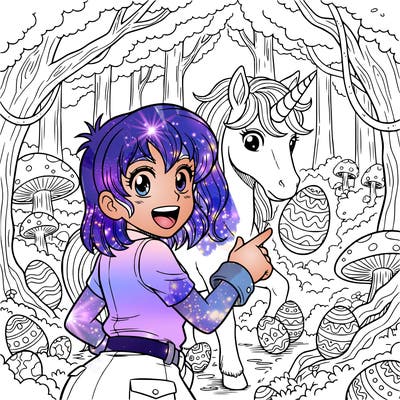 a unicorn egg hunting