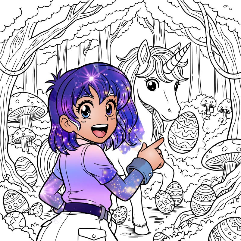 a unicorn egg hunting