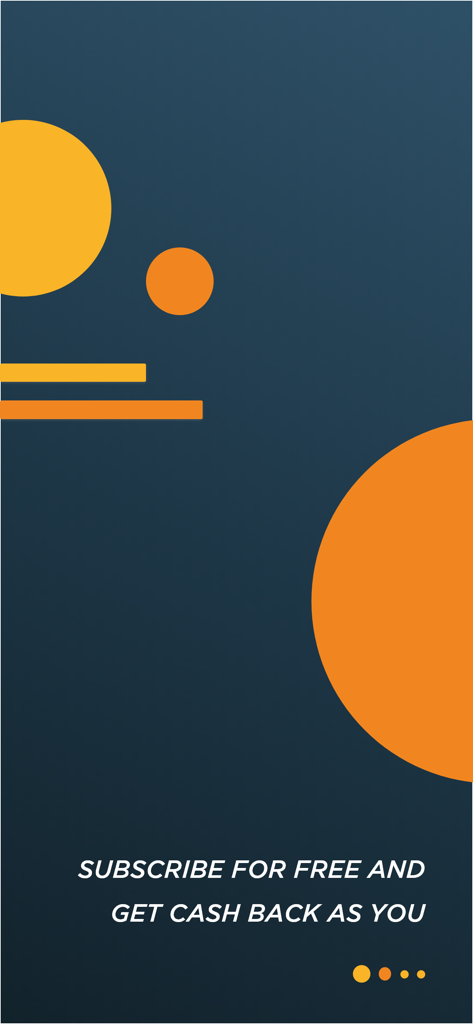 iCARRY - iCARRY app onboarding screen showing free subscription benefits and cash back rewards