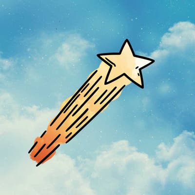 a shooting star in the sky