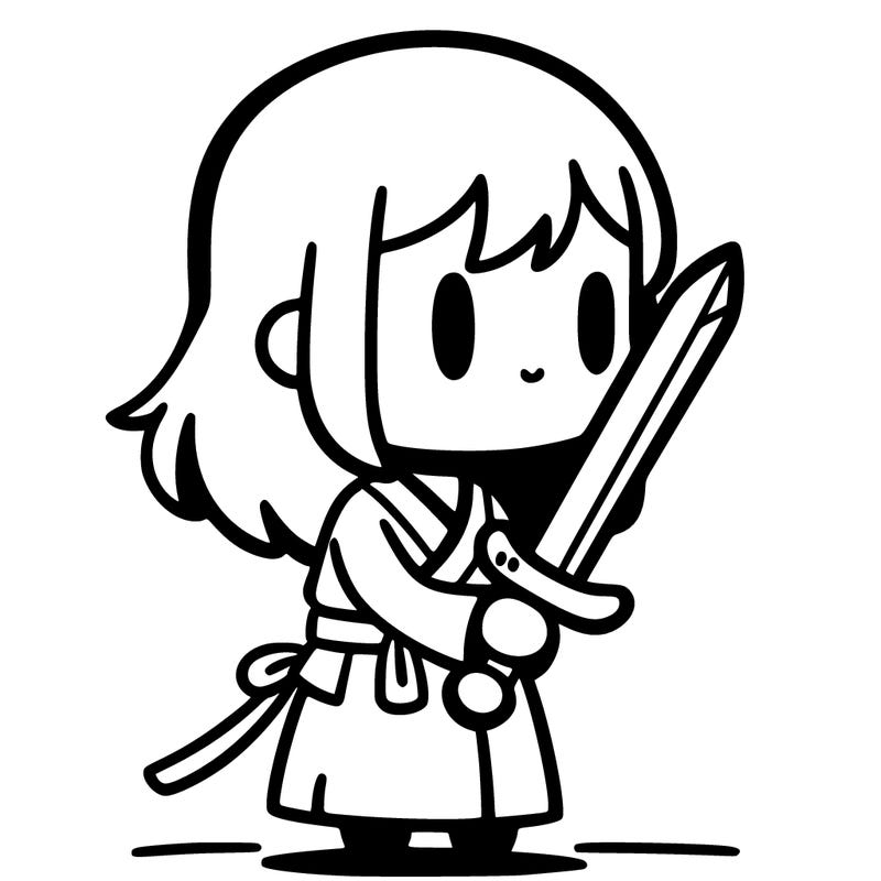 a girl with a sword