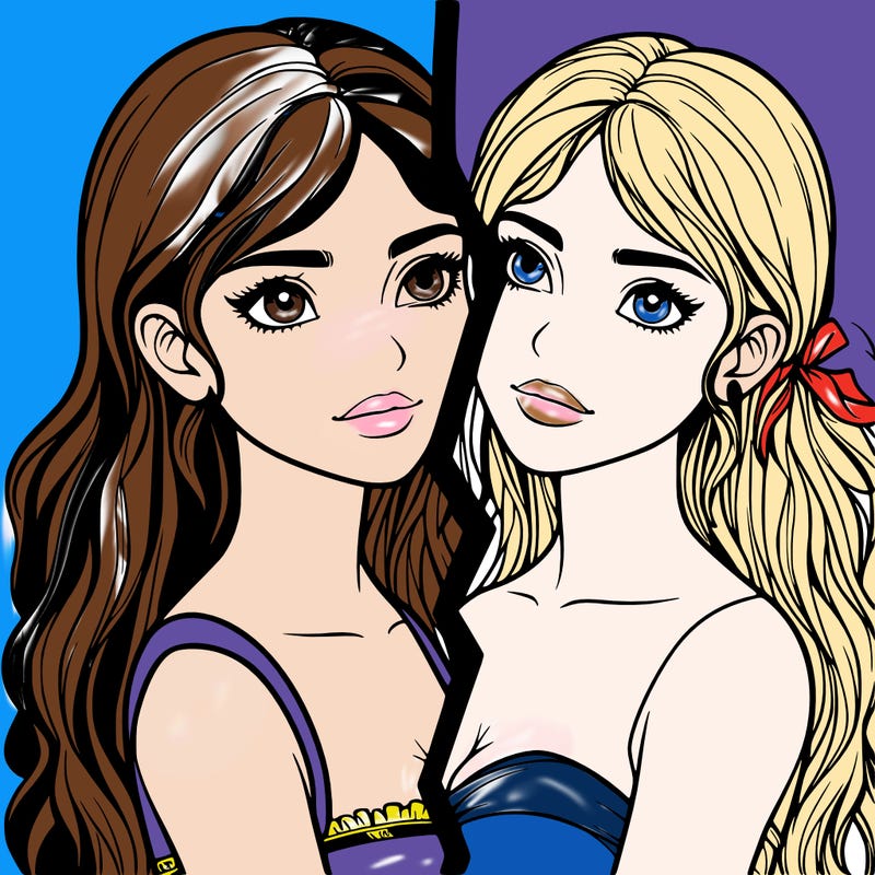 split realistic girl