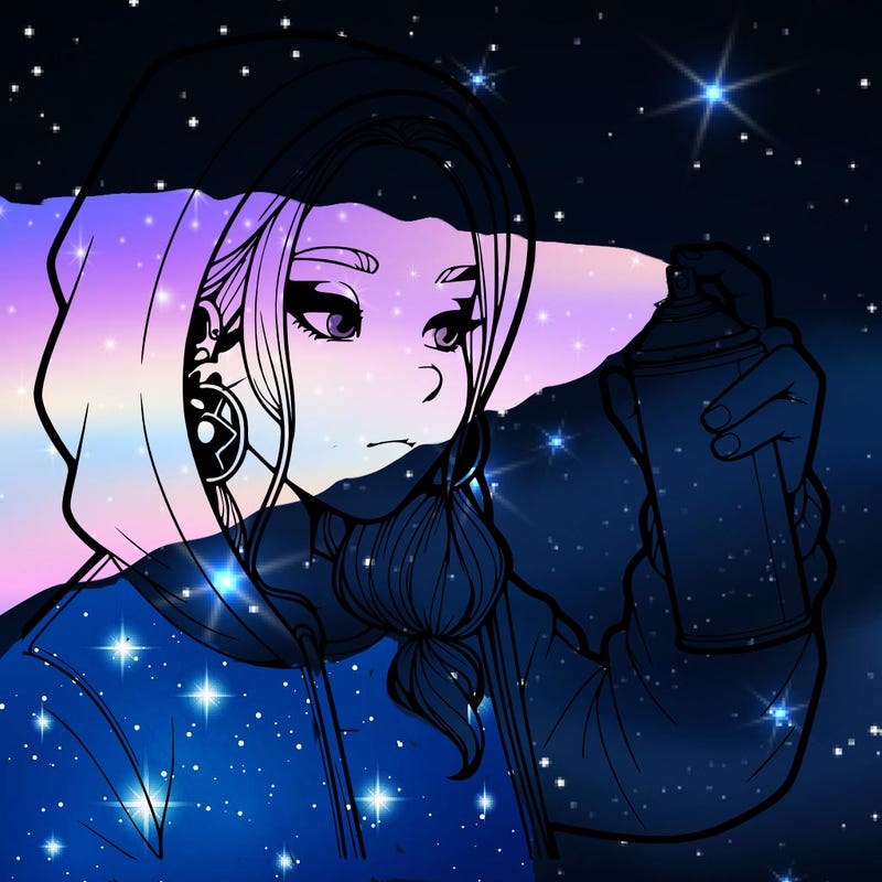 a realistic girl, spray painting