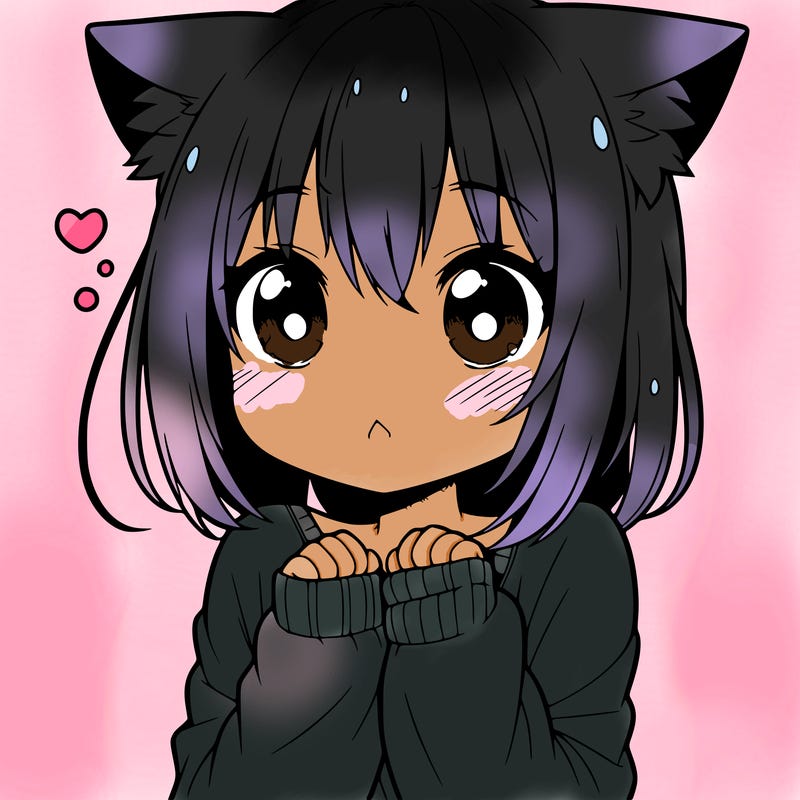 shy anime catgirl