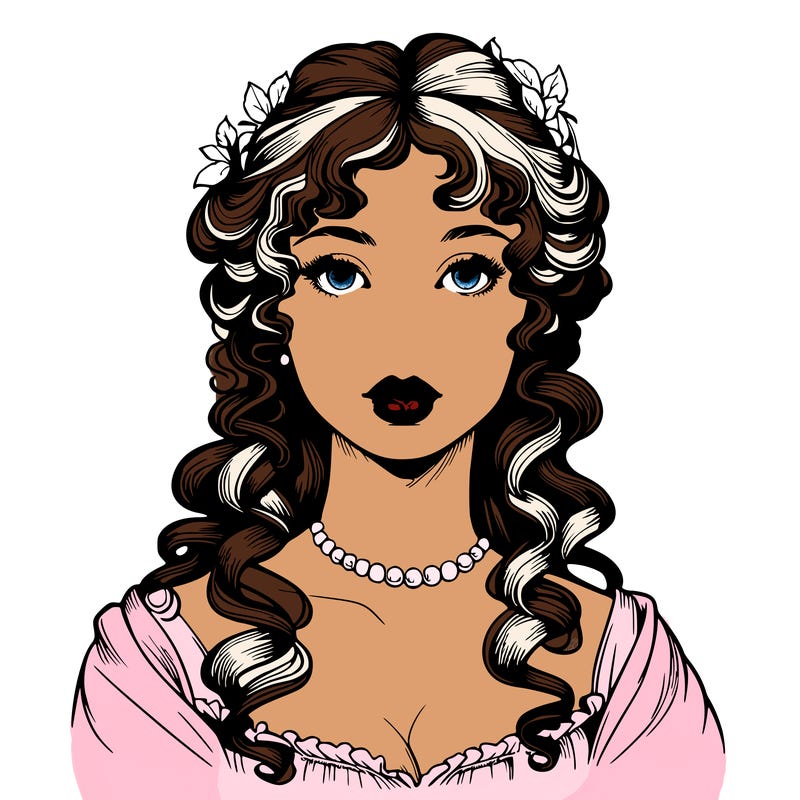 realistic regency era girl with lips