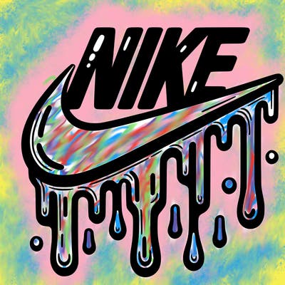 dripping nike logo