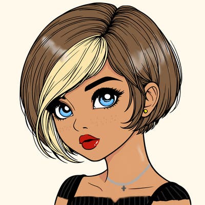 realistic girl with really short hair