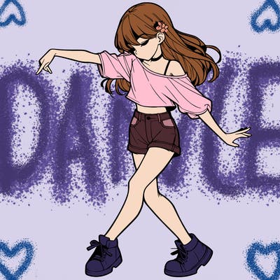 realistic girl danceing