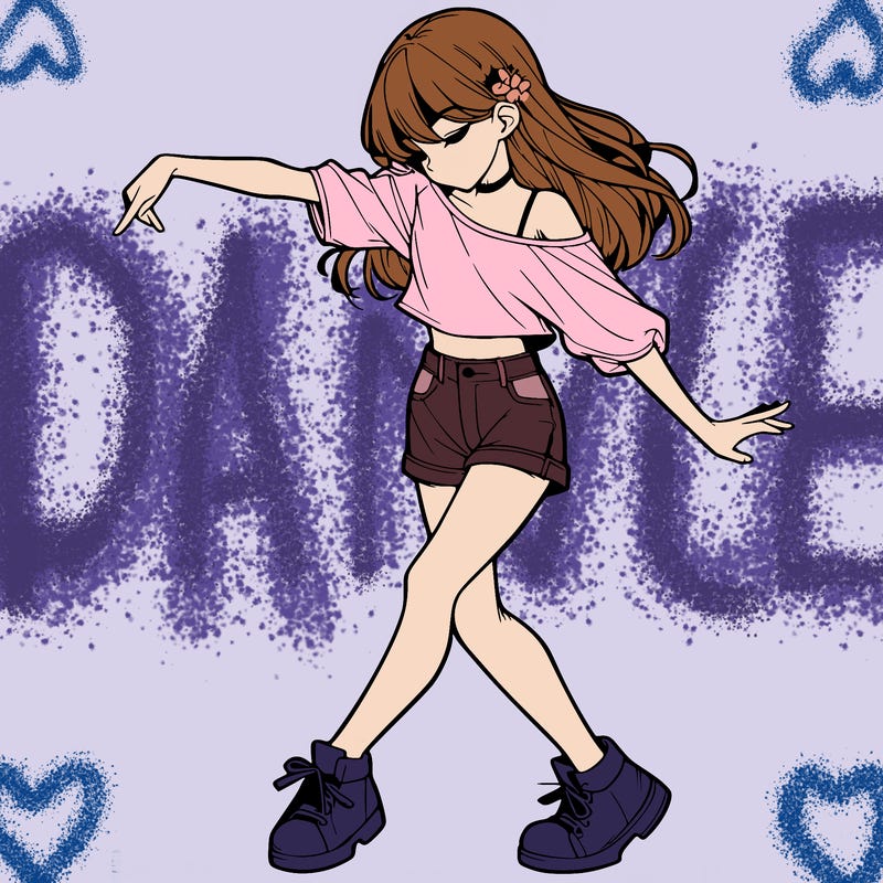 realistic girl danceing