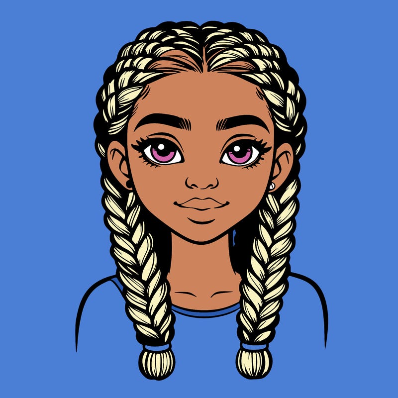 realistic girl with braids