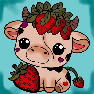 cute strawberry cow