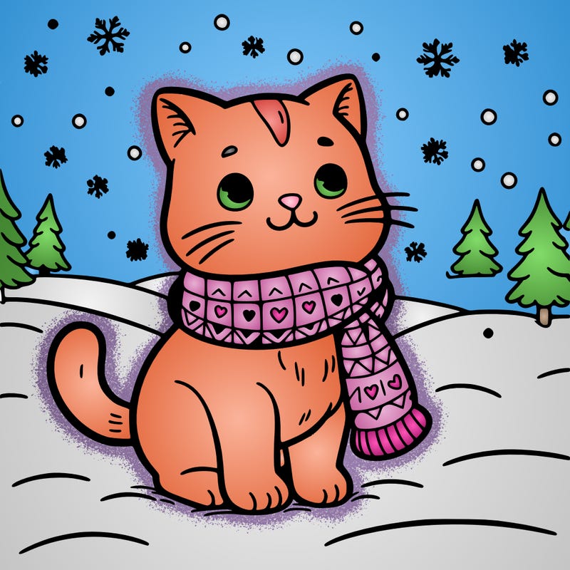 cat in the snow