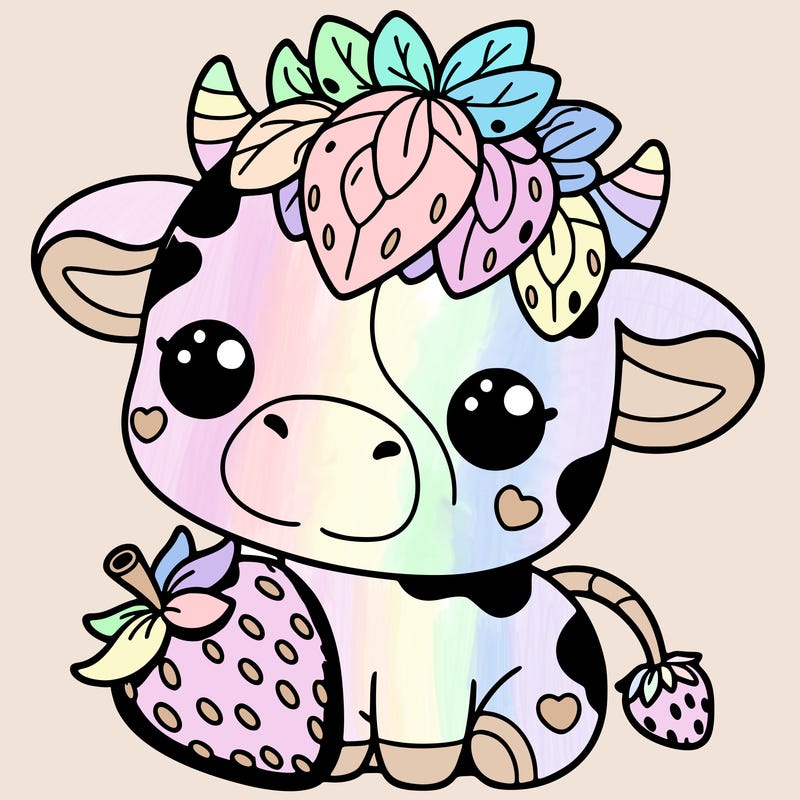 cute strawberry cow