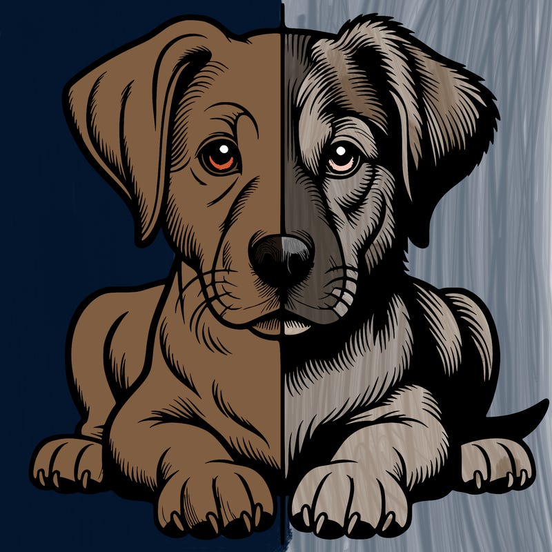 realistic dog split picture