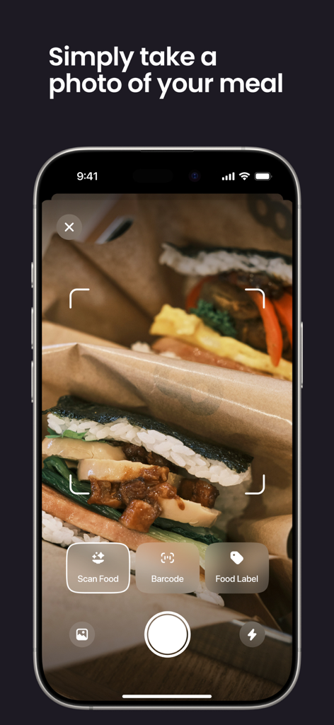 Lean: AI Macro Tracker - Lean AI Macro Tracker app showing the photo meal scanner interface.