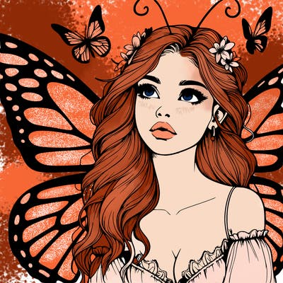 butterfly fairy realistic girl