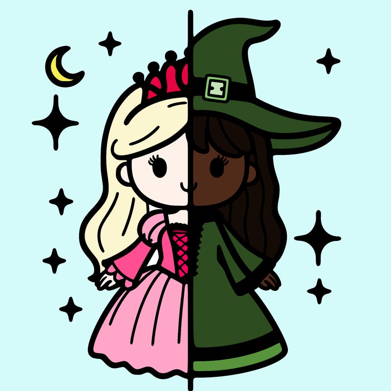 split princess and witch