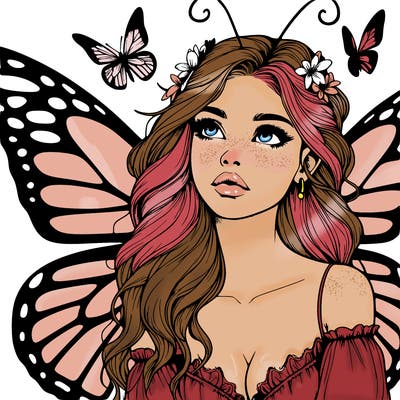 butterfly fairy realistic girl