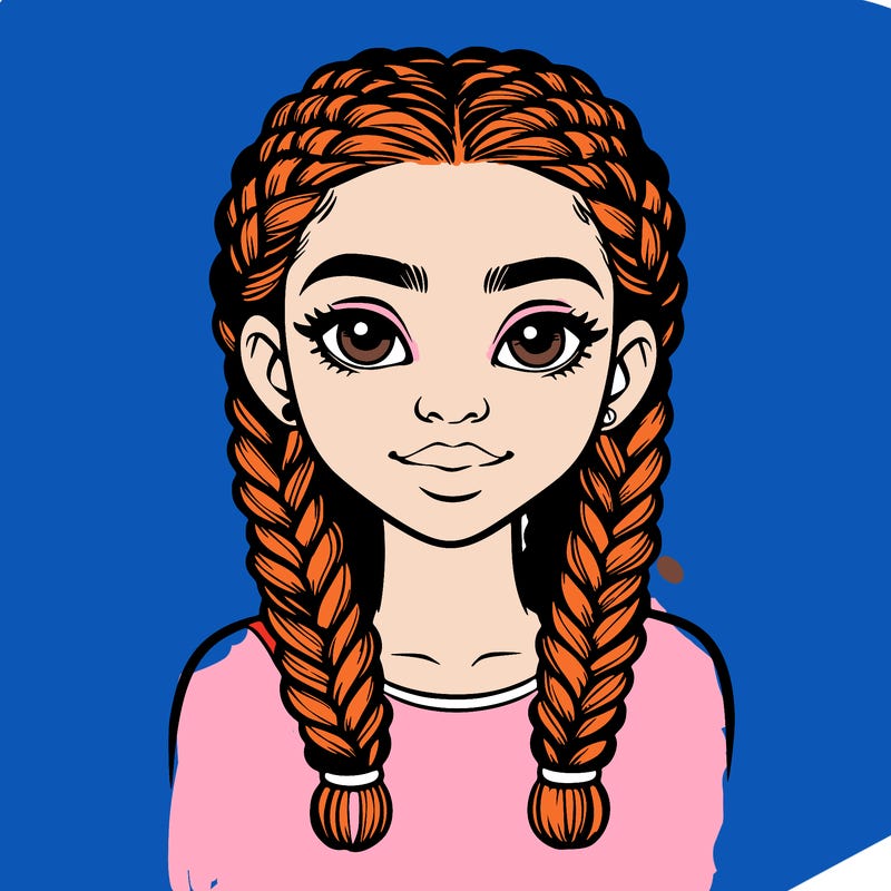 realistic girl with braids