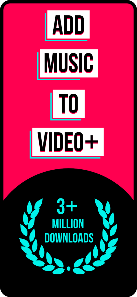 Add Music to Video :cut editor - Promotional graphic for Add Music to Video app showcasing over 3 million downloads