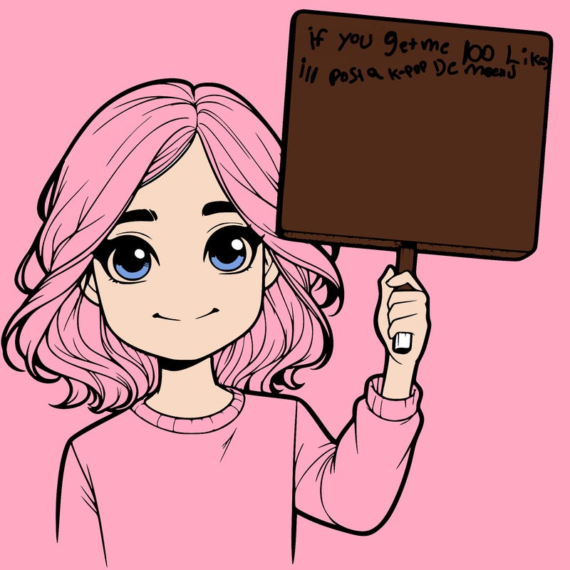 realistic girl holding up a sign