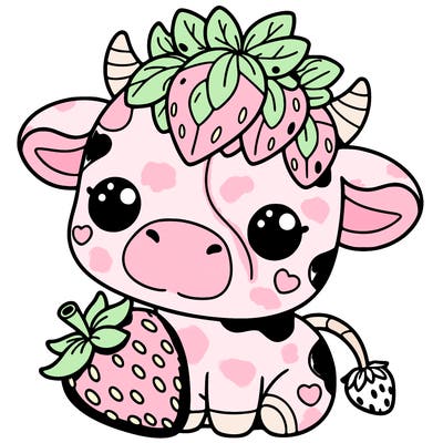 cute strawberry cow