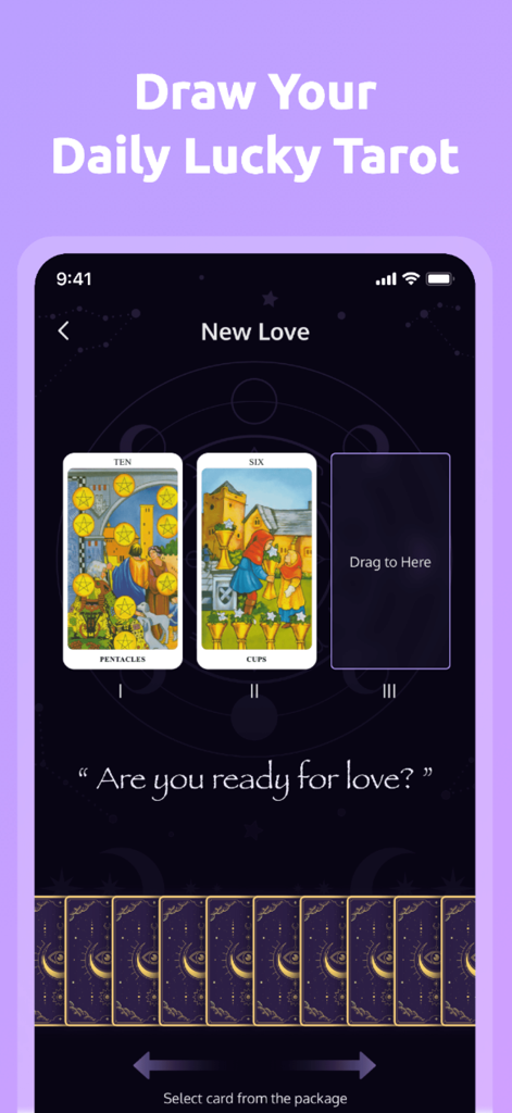Soulight-Online Psychic Advice - Lecture quotidienne du tarot par carte de l'application Soulight pour l'amour