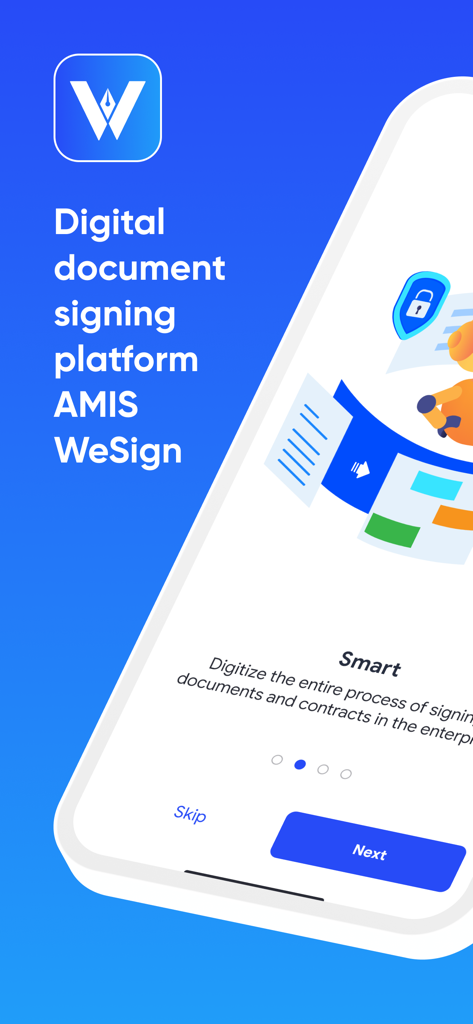 AMIS WeSign - AMIS WeSign mobile app interface for digitizing contracts and documents