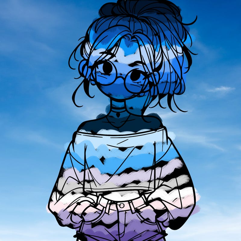 girl with a messy ponytail glasses a baggy crop top and jean shorts